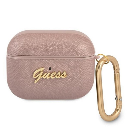 Guess AirPods Pro tok Saffiano PC/PU Metal Logo (Rózsaszín) - GUAPSASMP