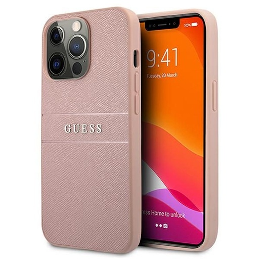 Apple iPhone 13 mini Guess PU Leather Saffiano tok (Rózsaszín) - GUHCP13SPSASBPI