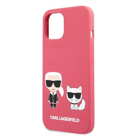 Apple iPhone 13 mini Karl Lagerfeld & Choupette folyékony szilikontok (Piros) – KLHCP13SSSKCP