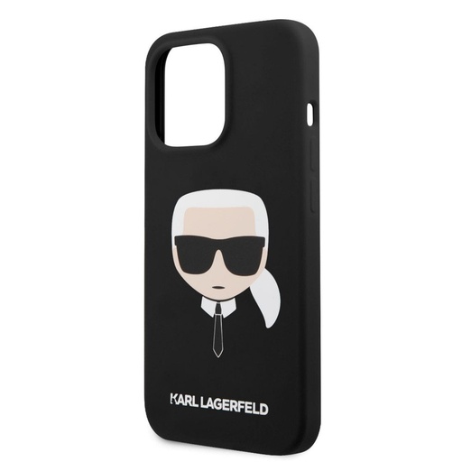 Apple iPhone 13 mini Karl Lagerfeld Liquid Silicone Karl Head tok (Fekete) – KLHCP13SSLKHBK