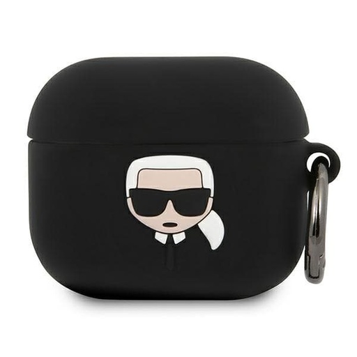 Apple AirPods 3 Karl Lagerfeld Karl Head pro tok (Fekete) – KLACA3SILKHBK