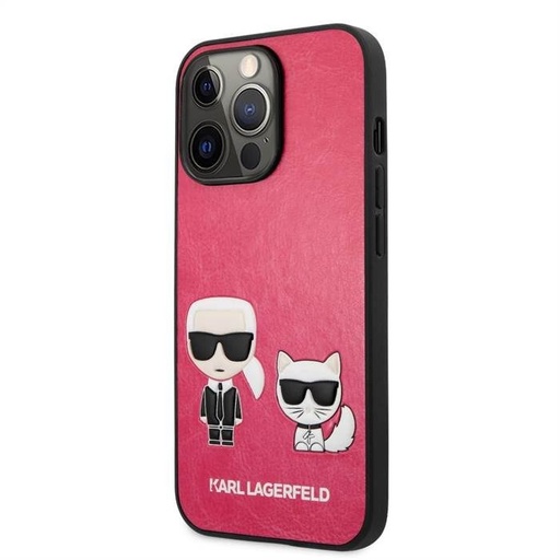 Apple iPhone 13 Pro Max Karl Lagerfeld & Choupette PU bőrtok (Fukszia) – KLHCP13XPCUSKCP