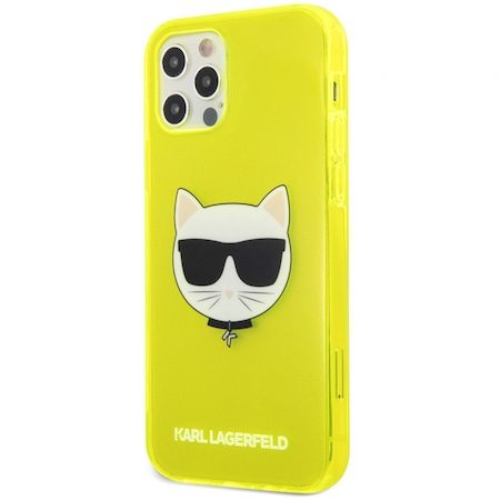 Apple iPhone 13 mini Karl Lagerfeld Choupette Head tok (Neonsárga) – KLHCP13SCHTRY