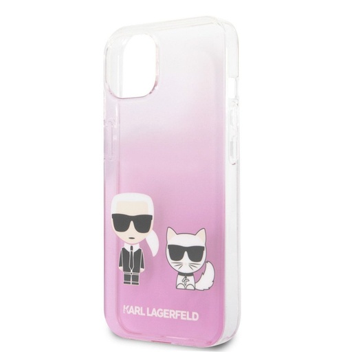 Apple iPhone 13 Pro Karl Lagerfeld PC/TPU Ikonik Karl and Choupette tok (Rózsaszín) – KLHCP13LCKTRP