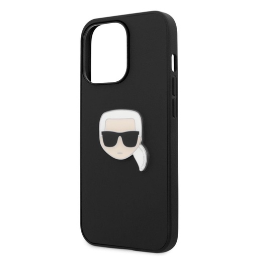 Apple iPhone 13 mini Karl Lagerfeld PU Leather Karl Head tok (Fekete) – KLHCP13SPKMK