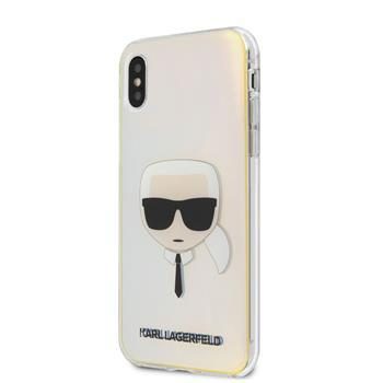 Apple iPhone X/XS Karl Lagerfeld PC/TPU Head tok (Gyöngyház) – KLHCPXPCKHML