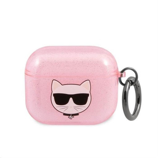 Apple AirPods 3 Karl Lagerfeld Choupette Glitter tok (Rózsaszín) – KLA3UCHGP