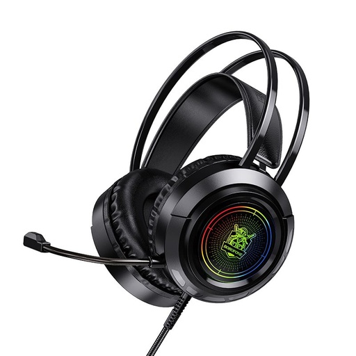 Borofone BO103 gamer fejhallgató,mikrofonnal, USB-A+USB-A+ 3.5mm csatlakozóval, led fénnyel, fekete
