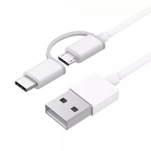 Xiaomi Mi 2in1 2in1 kábel (microUSB + type-C), 1m, fehér
