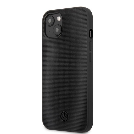 Apple iPhone 13 Mercedes meshed bőr hátlap tok (Fekete) - MEHCP13MMBLBK