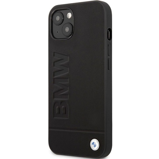 Apple iPhone 13 BMW Leather Hot Stamp tok (Fekete) - BMHCP13MSLLBK