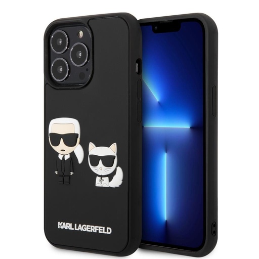 Apple iPhone 13 Pro Karl Lagerfeld & Choupette 3D tok (Fekete) – KLHCP13L3DRKCK