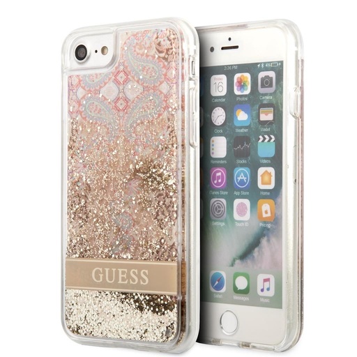 Apple iPhone 7/8/SE 2020/2022 Guess Liquid Glitter Paisley tok (Arany) - GUHCI8LFLSD