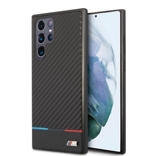 Samsung Galaxy S22 Ultra BMW M PC/TPU tok – Tricolor Stripe (Fekete) - BMHCS22LPUCARTCBK