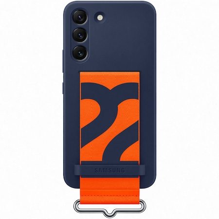 Samsung Galaxy S22 Silicone Cover tok szíjjal (Kék)