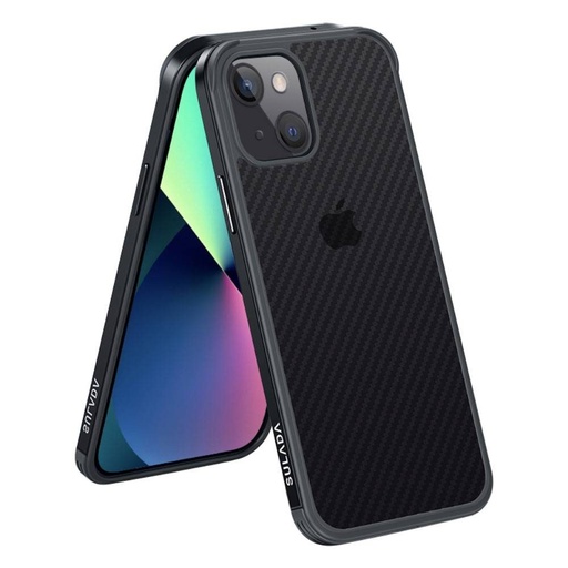 Apple iPhone 13 Mini Sulada carbon fiber hátlap tok (Fekete)