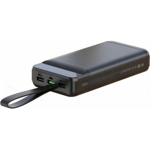 XO PR157 power bank 40000 mAh (Fekete) – gyorstöltés PD 20W + QC 22.5W, világítással, 3 bemenet, 3 kimenet