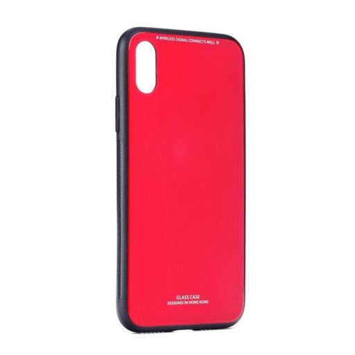 Samsung Galaxy A10 üveg hátlap tok (Piros)