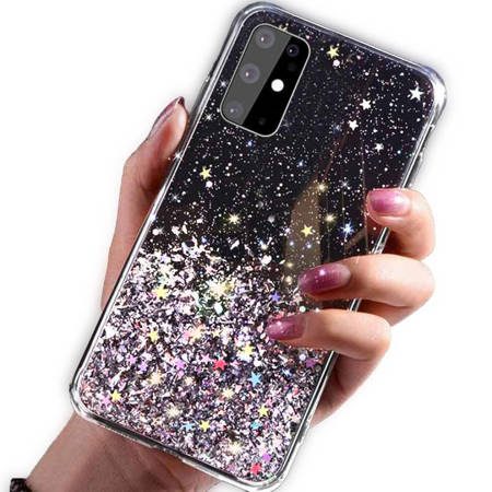 Apple iPhone 13 Pro Max glue glitter hátlap tok (Fekete)