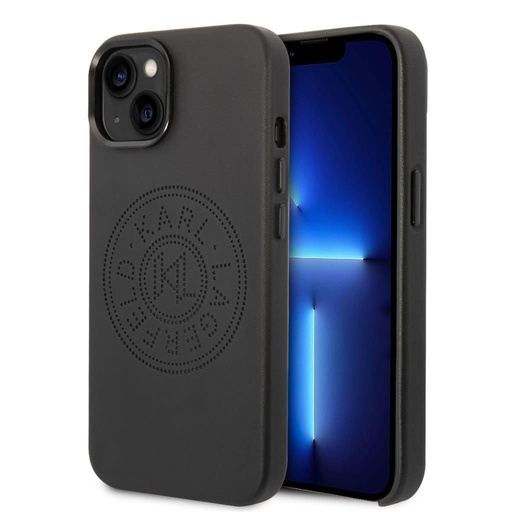 Apple iPhone 14 Plus Karl Lagerfeld PU Leather Perforated Logo tok (Fekete) – KLHCP14MFWHK