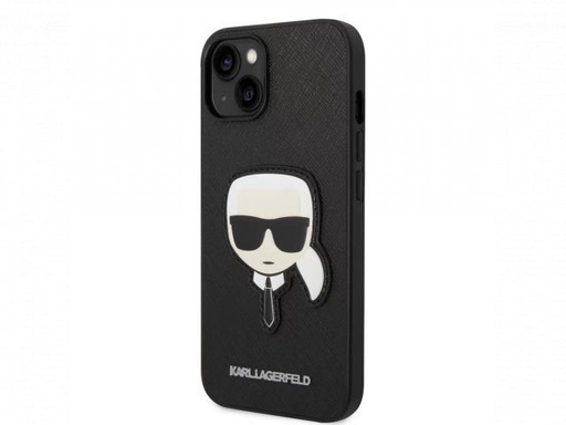 Apple iPhone 14 Plus Karl Lagerfeld PU Saffiano Karl Head tok (Fekete) – KLHCP14MSAPKHK
