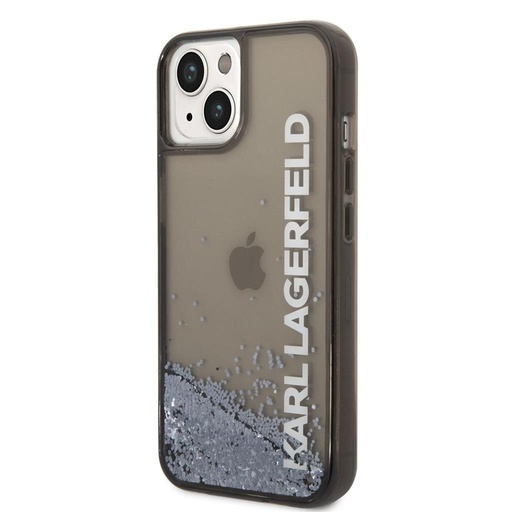 Apple iPhone 14 Plus Karl Lagerfeld Liquid Glitter tok (Fekete) – KLHCP14MLCKVK