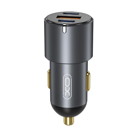 XO CC45 autós gyorstöltő 2 PD + QC 3.0 csatlakozóval, fekete