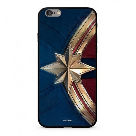 Apple iPhone 7 / iPhone 8 / iPhone SE 2020 / iPhone SE 2022 Marvel Captain Marvel 022 üveg hátlap tok (Fekete)