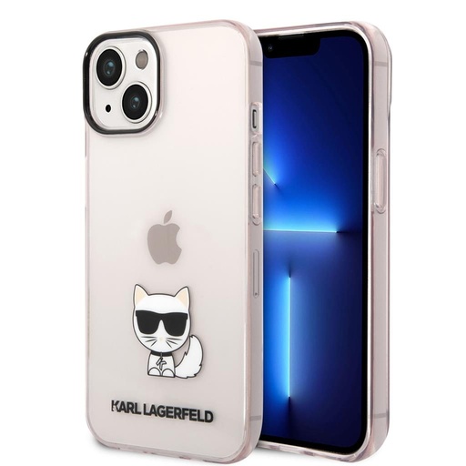 Apple iPhone 14 Plus (Rózsaszín) Karl Lagerfeld Choupette Logo tok - KLHCP14MCTTRI