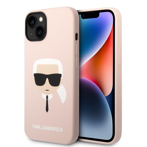 Apple iPhone 14 Plus Karl Lagerfeld MagSafe Liquid Silicone Karl Head pro iPhone 14 Plus Pink tok (Rózsaszín) – KLHMP14MSLKHLP