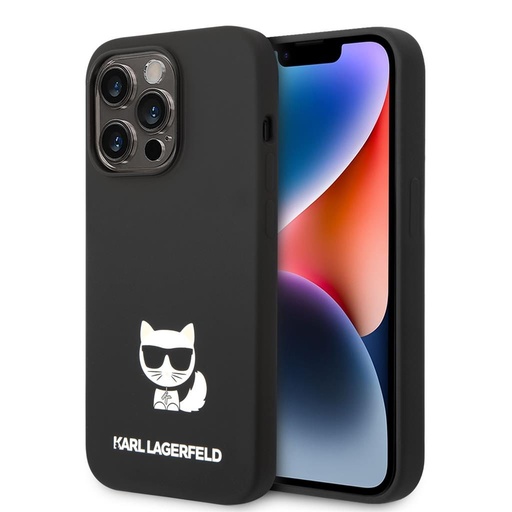 Apple iPhone 14 Pro Max Karl Lagerfeld Liquid Silicone Choupette tok (Fekete) – KLHCP14XSLCTBK