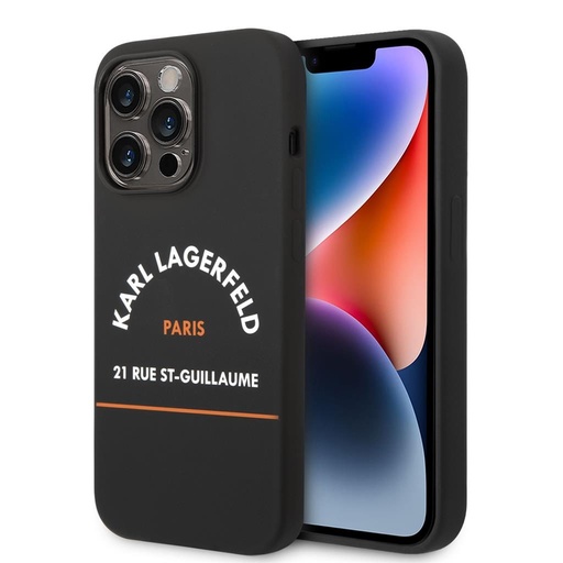 Apple iPhone 14 Pro Max Karl Lagerfeld Rue St Guillaume tok (Fekete) – KLHCP14XSRSGHLK