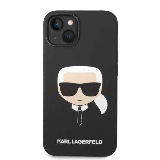 Apple iPhone 14 Karl Lagerfeld MagSafe Compatible Liquid Silicone Karl Head tok (Fekete) – KLHMP14SSLKHBK