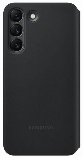 Samsung Galaxy S22 clear view gyári notesz tok, fekete