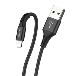 Borofone BX20 lightning kábel, szövet, 2A, 1m, fekete