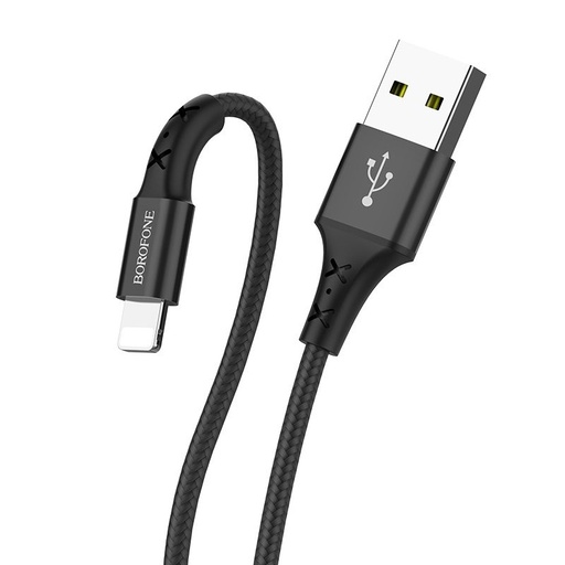 Borofone BX20 lightning kábel, szövet, 2A, 1m, fekete
