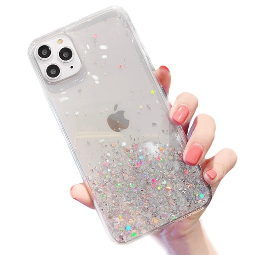 Apple iPhone 14 Plus glue glitter hátlap tok (Átlátszó)