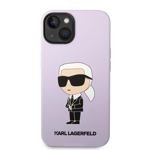 Apple iPhone 14 Karl Lagerfeld Liquid Silicone Ikonik NFT tok (Lila) – KLHCP14SSNIKBCU