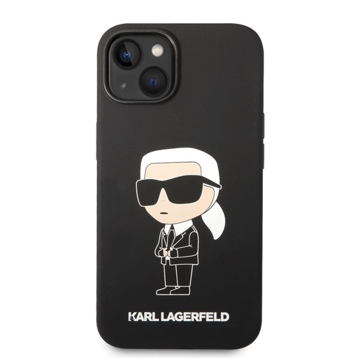 Apple iPhone 14 Karl Lagerfeld Liquid Silicone Ikonik NFT tok (Fekete) – KLHCP14SSNIKBCK