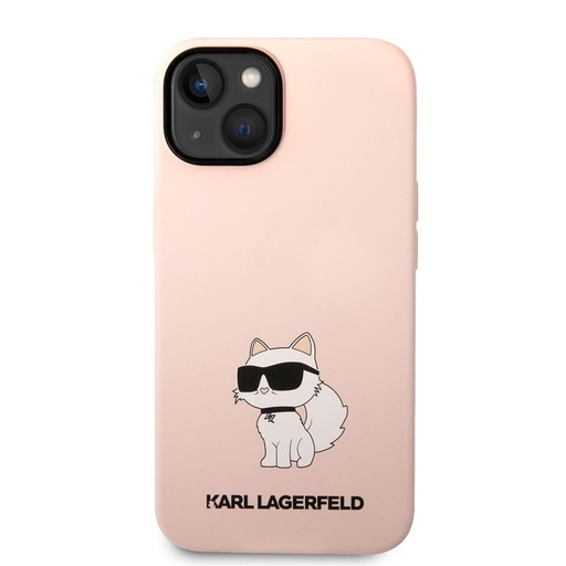 Apple iPhone 14 Karl Lagerfeld Liquid Silicone Choupette NFT tok (Rózsaszín) – KLHCP14SSNCHBCP