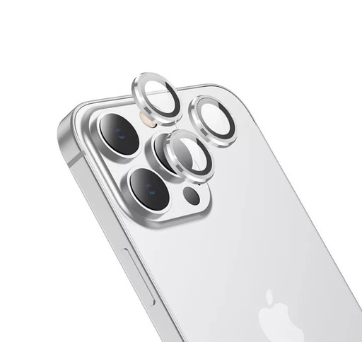 Apple iPhone 14 (6, 1) / 14 Plus (6, 7) Hoco eagle eye metal kamera üvegfólia, ezüst