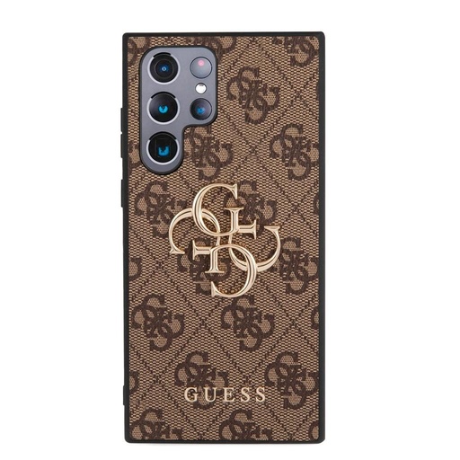 Samsung Galaxy S23 Ultra Guess PU 4G Metal Logo tok (Barna) - GUHCS23L4GMGBR
