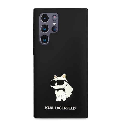 Samsung Galaxy S23 Ultra Black Karl Lagerfeld Liquid Silicone Choupette NFT tok (Fekete) – KLHCS23LSNCHBCK