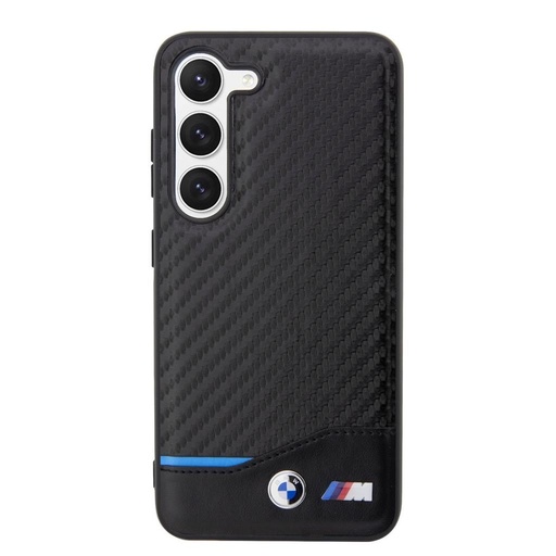 Samsung Galaxy S23 BMW M PU Carbon tok – Blue Line (Fekete) - BMHCS23S22NBCK