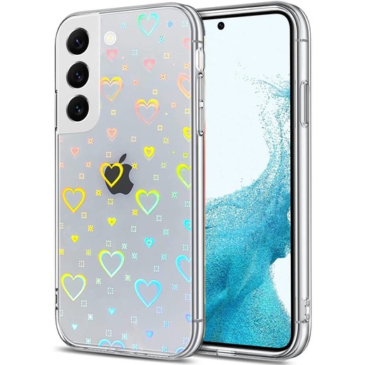Samsung Galaxy A13 4G fénylő szív mintás szilikon hátlap tok (Átlátszó)