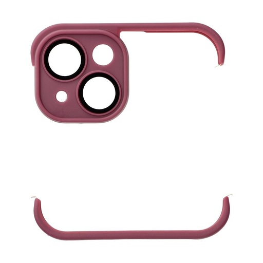Apple iPhone 14 Mini Bumpers tok kameravédelemmel (Cseresznye)