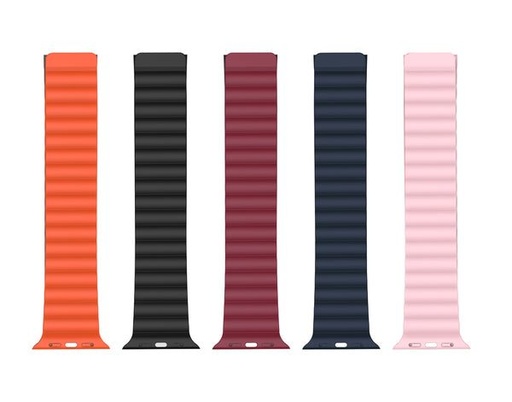 XO BT01B mágneses szilikon óraszíj Apple Watch 42/44/45 mm (Fekete–Piros)