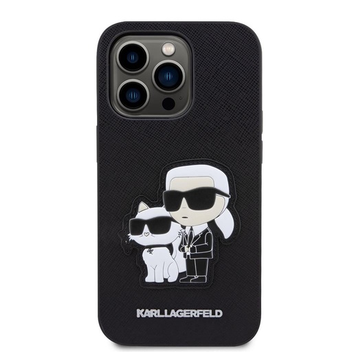 Apple iPhone 14 Pro Karl Lagerfeld PU Saffiano Karl and Choupette NFT tok (Fekete) – KLHCP14LSANKCPK