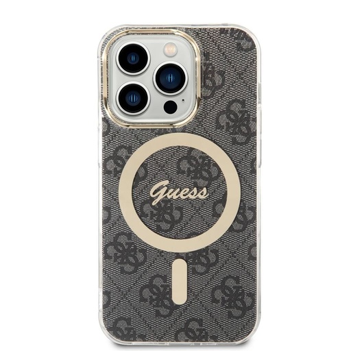 Apple iPhone 14 Pro Guess 4G IML MagSafe tok (Fekete) - GUHMP14LH4STK