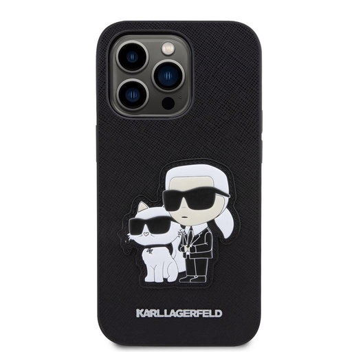Apple iPhone 13 Pro Karl Lagerfeld PU Saffiano Karl and Choupette NFT tok (Fekete) – KLHCP13LSANKCPK